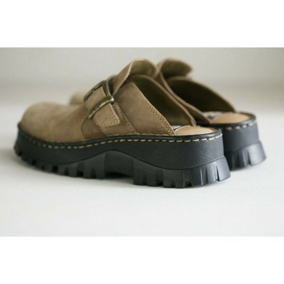 CAT Lug Sole Beige Nubuck Beige Suede Chunky Round toe slide - Picture 7 of 10